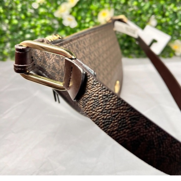 Michael Kors Reversible Leather Fanny Pack Belt Bag S/M Brown Gold AUTHENTIC NEW - Picture 7 of 14